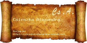 Csirszka Alexandra névjegykártya
